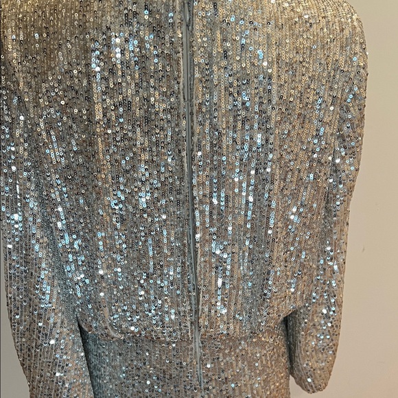 Elijah J Sequin Blouson Sleeve Dress - Picture 7 of 14